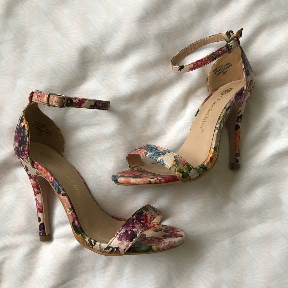 Floral Strap Heels